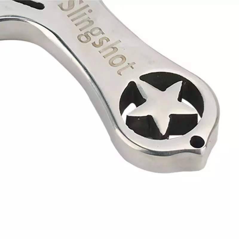 Small bow door slingshot long -shot stainless steel free tied fast -flat skin slingshot precision ejection U7 straight Vietnamese bow