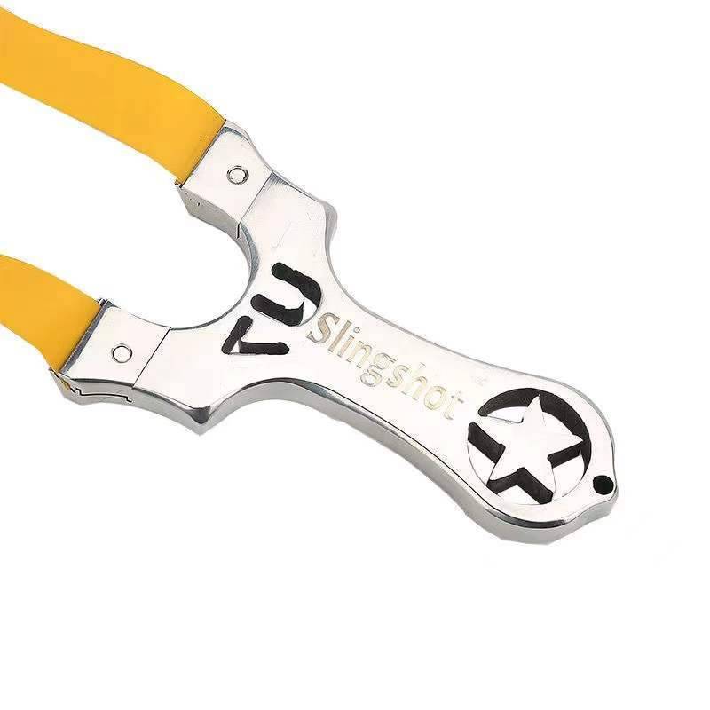 Small bow door slingshot long -shot stainless steel free tied fast -flat skin slingshot precision ejection U7 straight Vietnamese bow