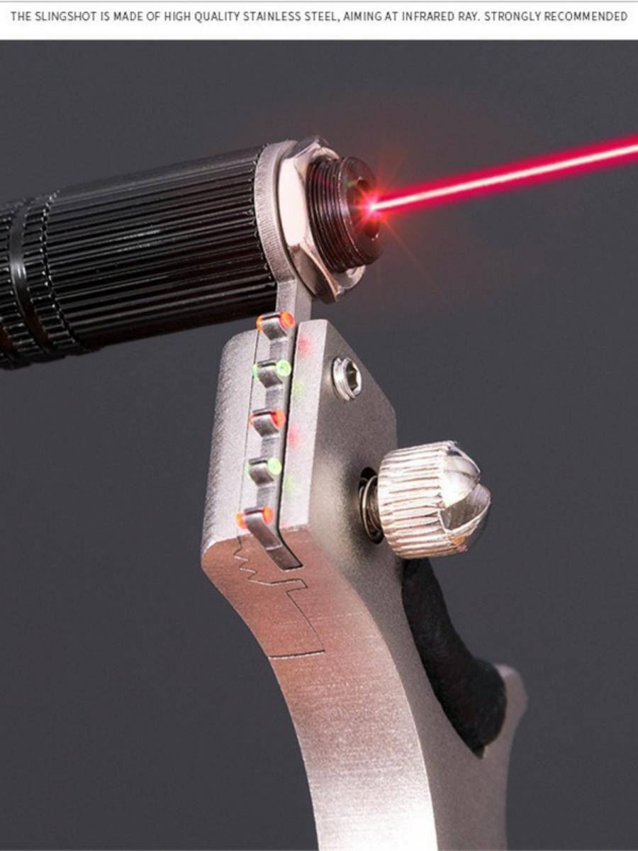 2024 new aluminum alloy slingshot 304 stainless steel high precision outdoor flat skin avoid fast pressure laser sight