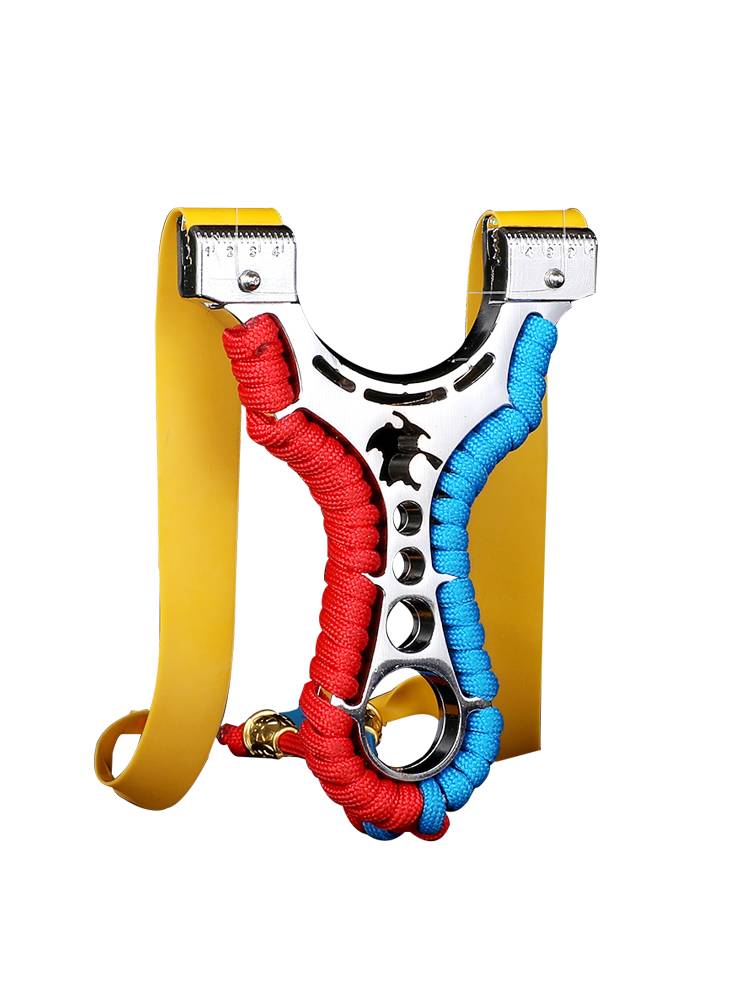 New stainless steel slingshot Daquan metal adult actual combat toy thickened flat rubber band single work high precision