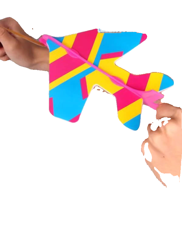 Lighting bomb shot paper aircraft flying sword slingshot bright light, light light flying toy, male and female children, cute color, good color, beautiful color