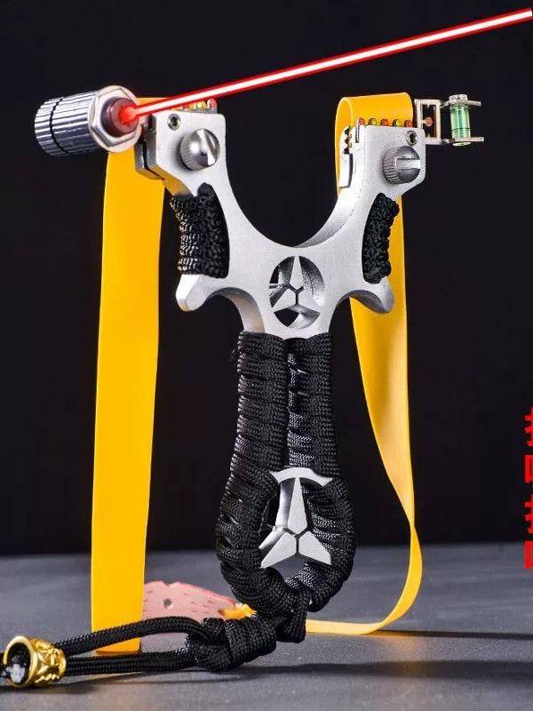 Stainless steel new slingshot outdoor adult power thickened flat rubber band single worker infrared laser high precision