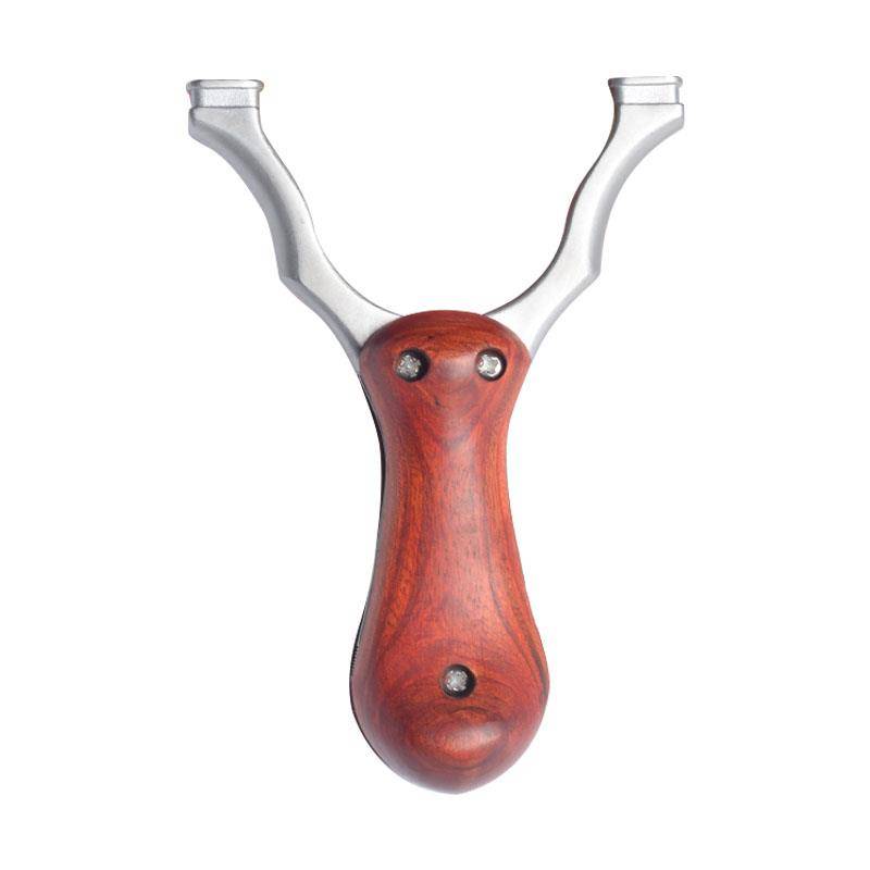Outdoor stainless steel flat skin sling professional competitive quick -folding slingshot solid wood -free pocket slingshot 