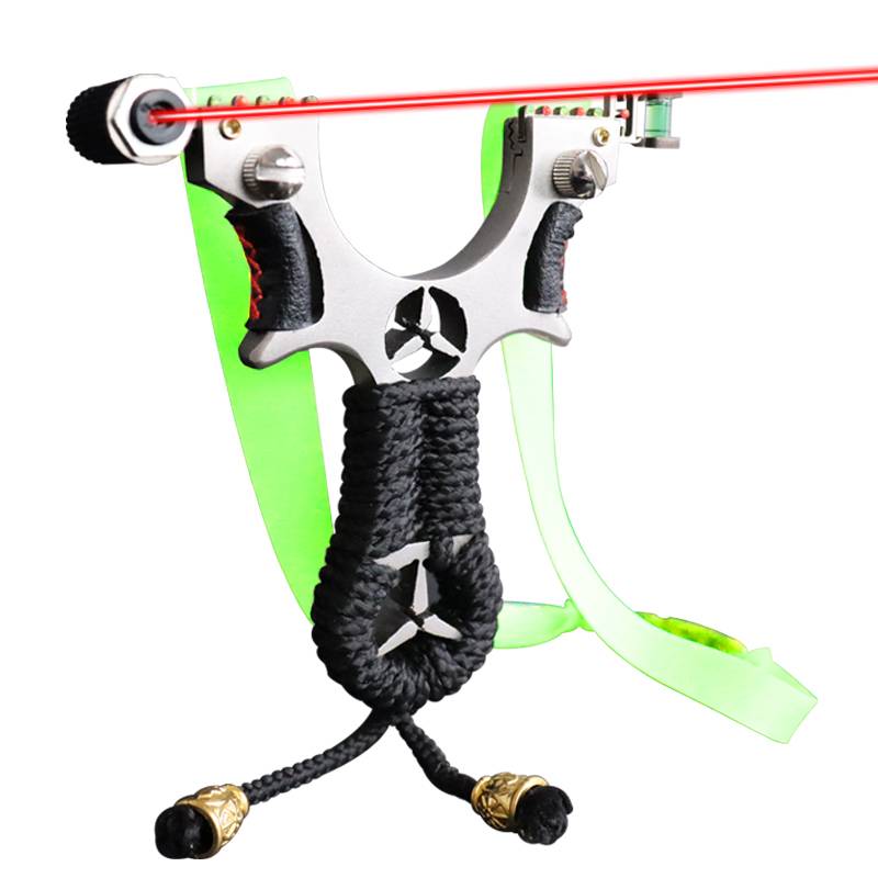 Slingshot stainless steel metal outdoor N novice beginner adult combat thickened flat rubber band laser high refinement