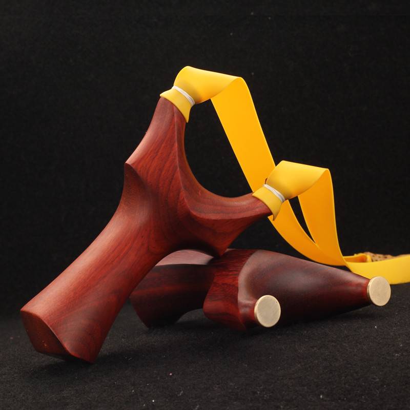 Solid wood red sandalwood flying tiger Girara rhino horns Rosewood copper head I precise sling out outdoor sports flat skin bombs