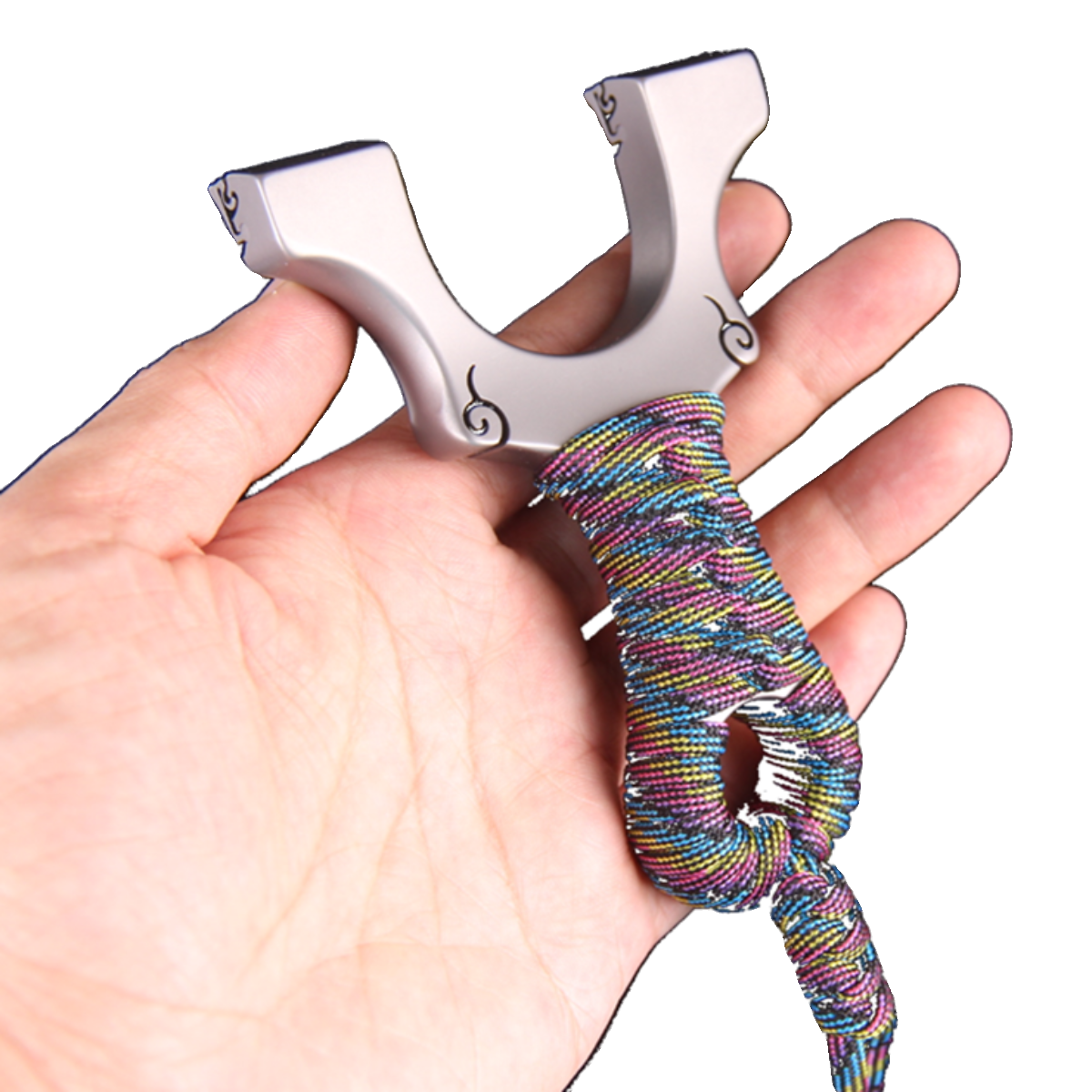 New titanium alloy dragon tooth dragon, fast -pressure hidden buckle reflection, high -precision precision households free flat skin slingshot