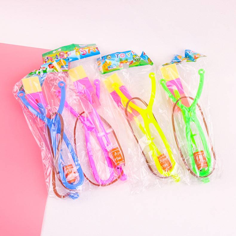 Double flashes slingshot flying arrow flying sky shining ejection small bamboo dragonfly aircraft outdoor child toys puzzle