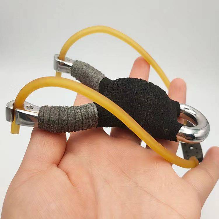 Stainless steel single -card round citrine slingshot cross -racing flat rubber band strong single -stock ball spherical fish artifact slingshot slingshot