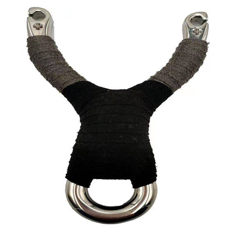 Stainless steel single -card round citrine slingshot cross -racing flat rubber band strong single -stock ball spherical fish artifact slingshot slingshot