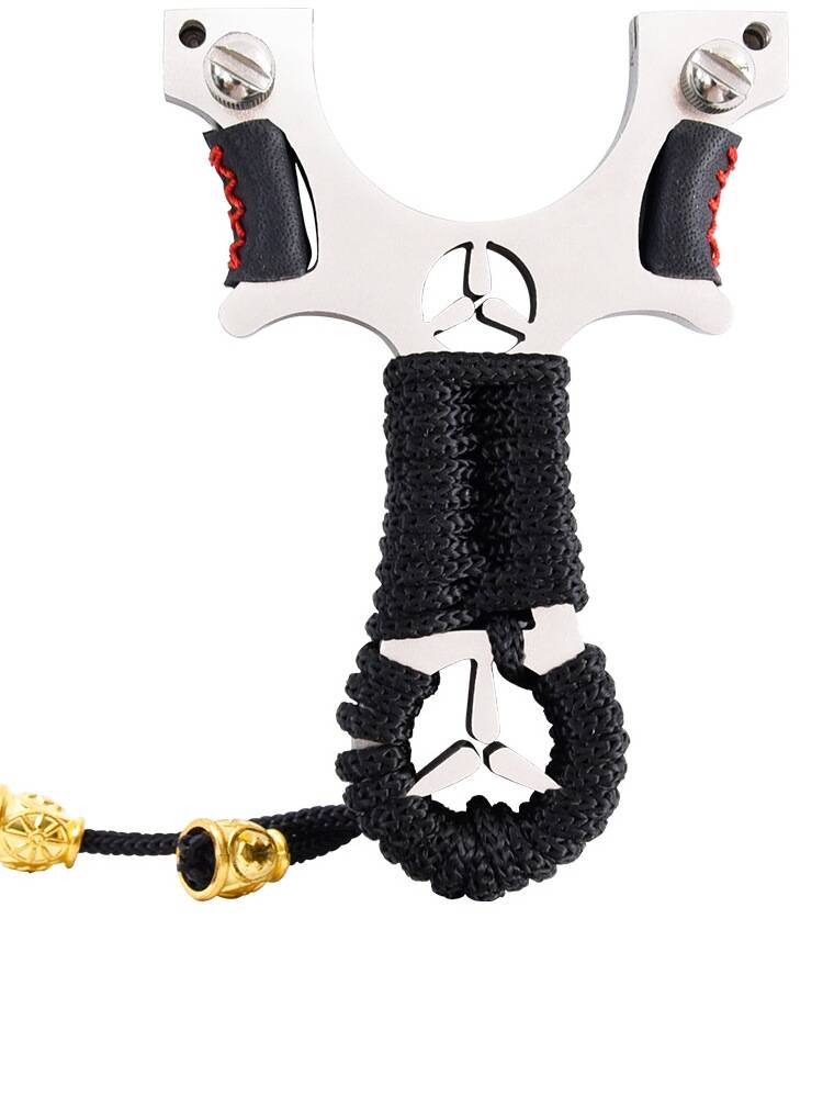 New stainless steel slingshot Outdoor adult -specific laser aiming high -precision thick flat rubber band high elastic novice