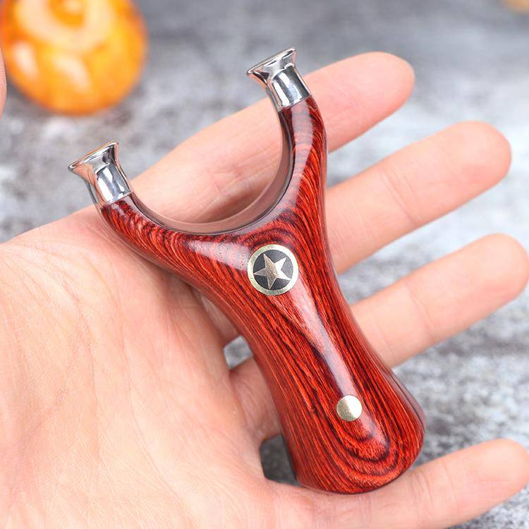 304 stainless steel metal slingshot solid wood patch steel wood outdoor flying tiger reflecting flat skin bow handmade car pendant