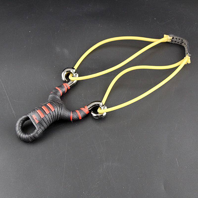 Slingshot traditional outdoor shooting fish single forestry rack round leather flat skin band metal stainless steel high power high and accurate