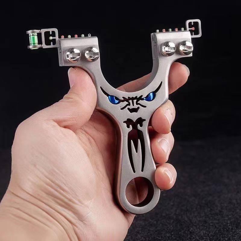Stainless Steel Monster Little Magic Slingshot Flat Skin Bow Fast Pressure -free Double Silk Outdoor High Precision Line Cut Slingshot
