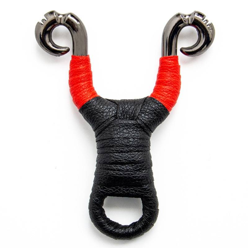 Slingshot traditional outdoor shooting fish single forestry rack round leather flat skin band metal stainless steel high power high and accurate