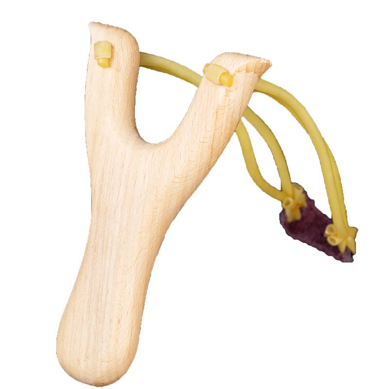 Outdoor slingshot traditional high -precision wooden children's wooden rubber band wooden solid wood toy mud safe ejection