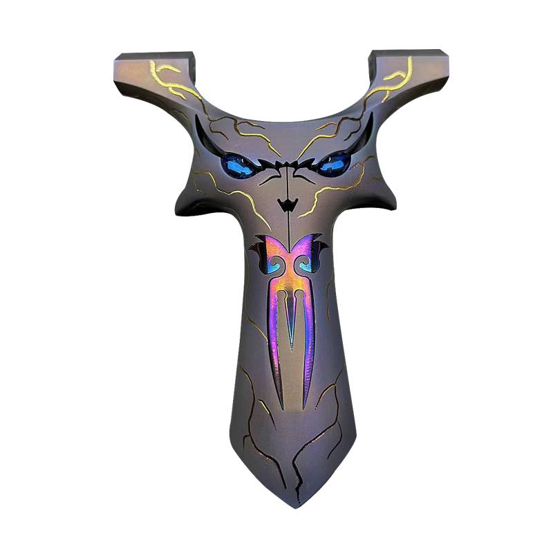 New titanium alloy dragon tooth slingshot quick -pressure hidden buckle high -precision precise accurate outdoor flat skin bow little devil face bullet