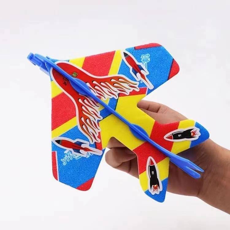 Glowing toy ejection bright light paper aircraft rubber band slingshot flying arrow children's flash toy floor hot and selling goods