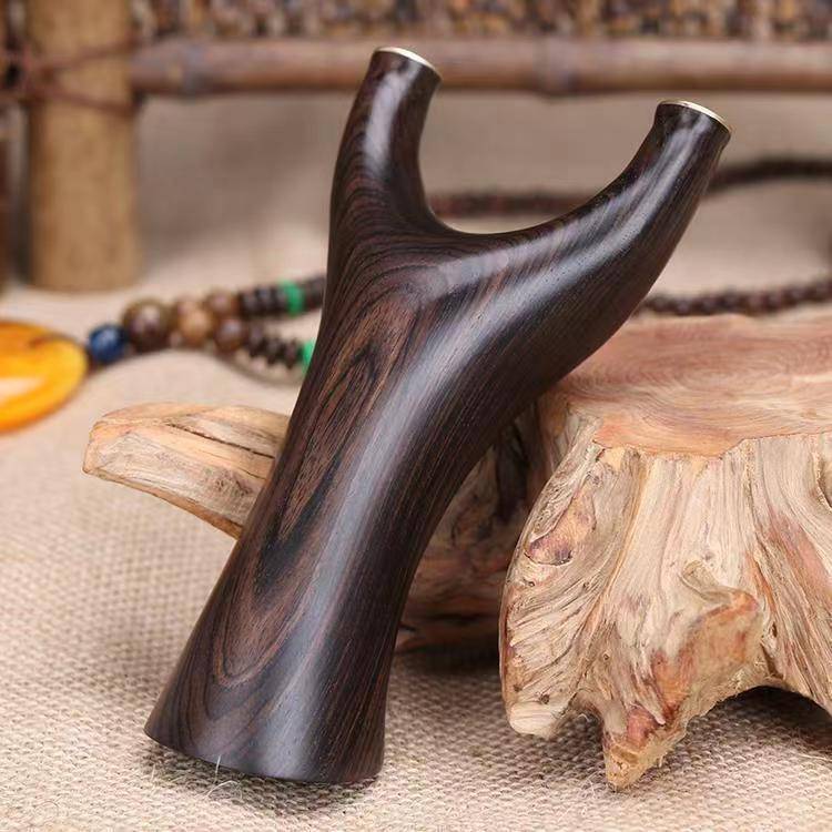 Ziguangtan pure handmade solid wood slingwood wooden wood -made log -flat skin bow anti -curved precision flying tiger fork sling outdoor outdoor