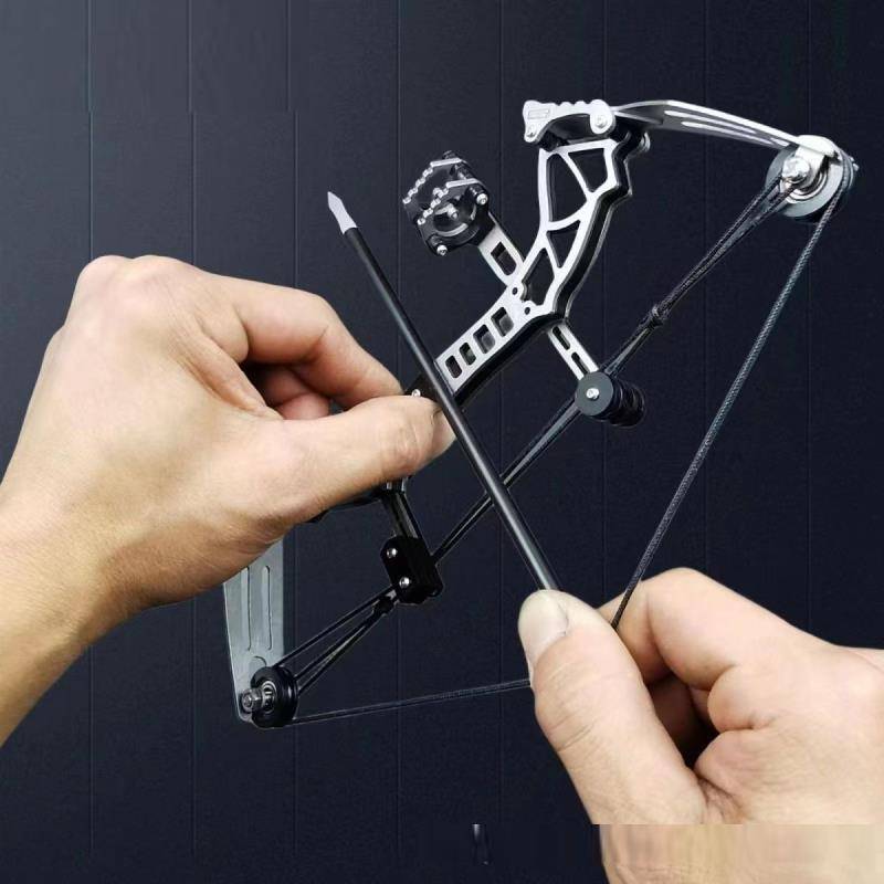 Large power composite bow sleeve shooting archery small mini bow and arrow room indoor casual decompression pulley bow stainless steel shooting