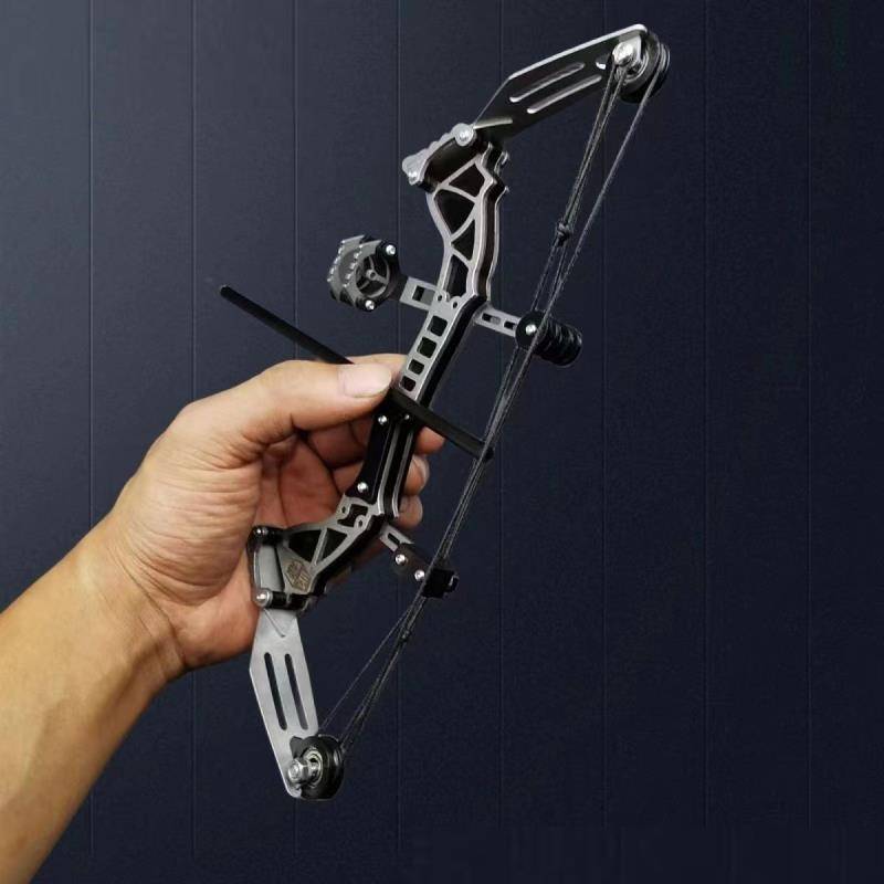 Large power composite bow sleeve shooting archery small mini bow and arrow room indoor casual decompression pulley bow stainless steel shooting