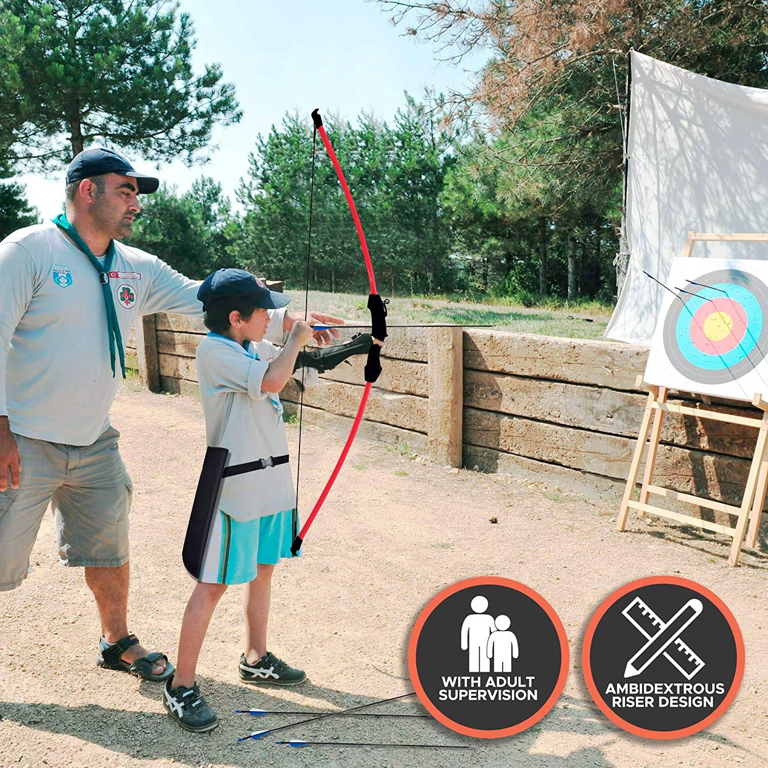 Bring a sight of children's bow and arrow set Boys' anti -curved bow shooting sports autumn travel set i indoor outdoor sports