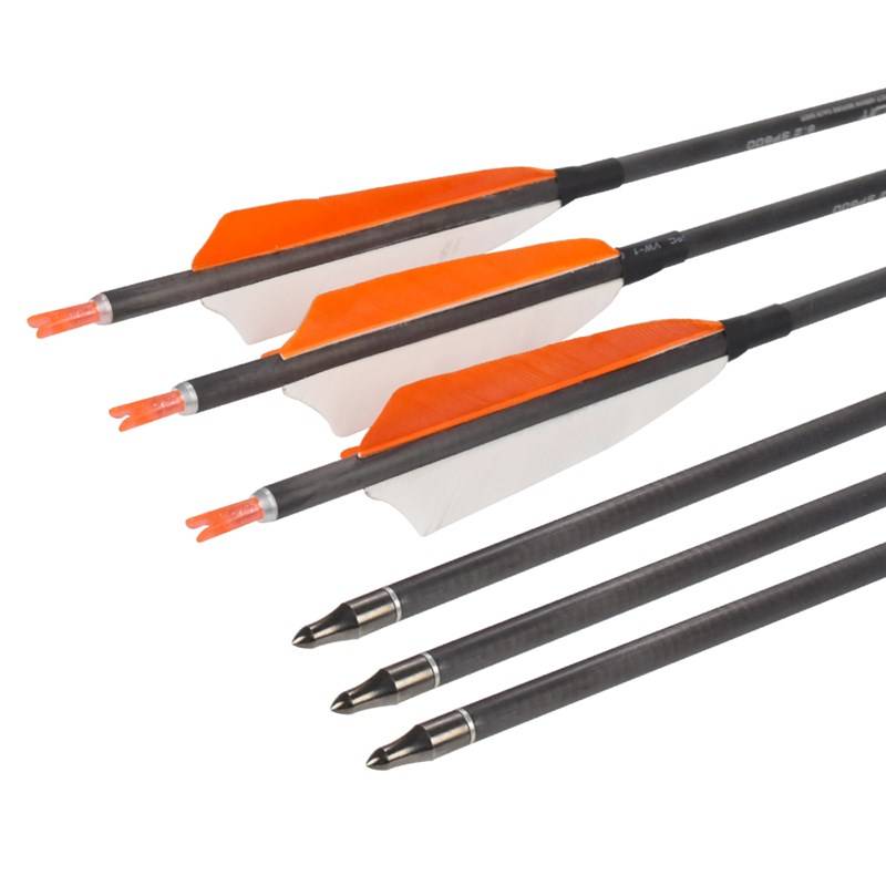 Pure carbon arrow branch 6.F2 True feathers carbon arrow gel feather arrow beauty hunting composite anticochia arrow equipment carbon rod carbonic arrow