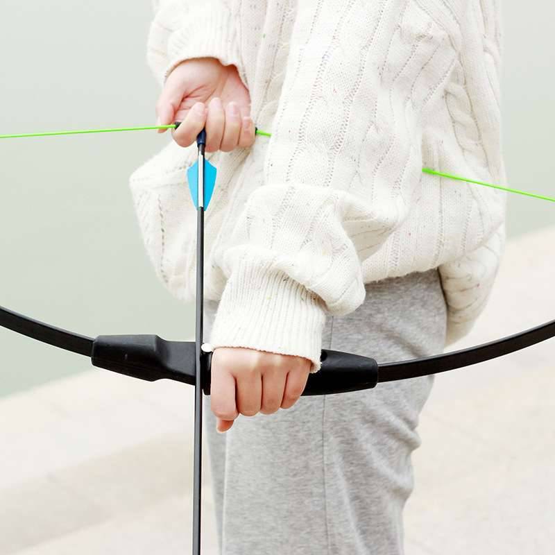 Children's bow and arrow toy shooting archery suite double arrow table straight pull bow bow cs CS bow three -color optional