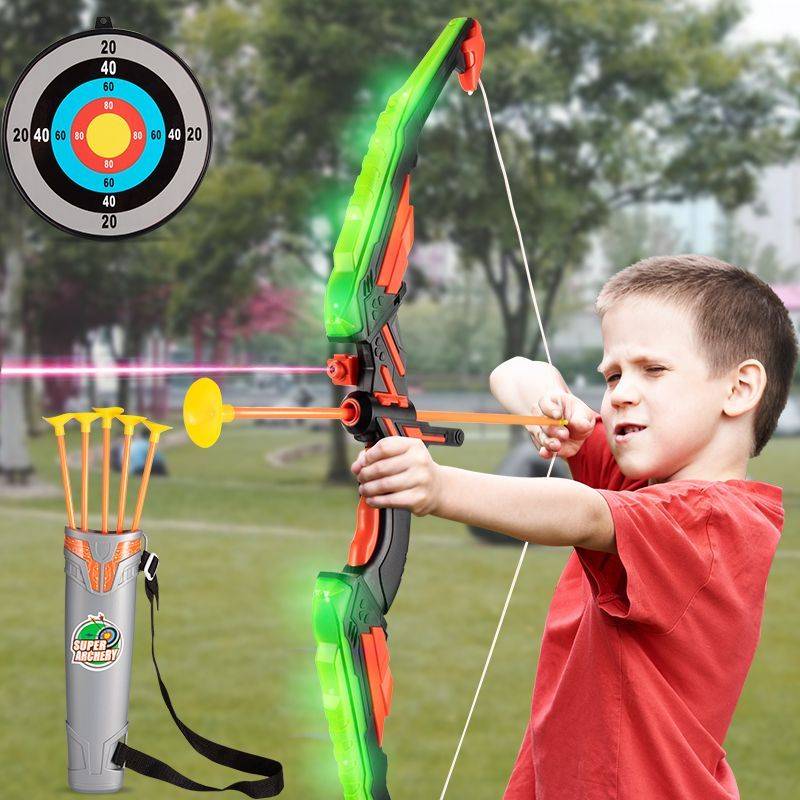 Children's archery toy large light emitting bow and arrow set slingshot shooting hunting wholesale development intellectual boy gift