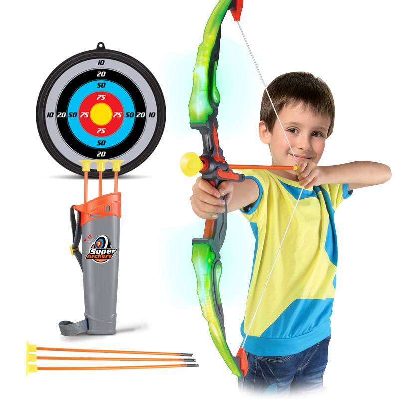 Children, boys and girls toy flash bow and arrow entry arrow shooting set home user external parent -child sports suction cup target