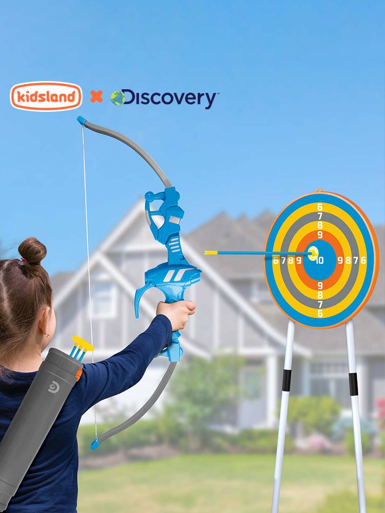 Discovery explore children's bow and arrow shooting toy sleeve