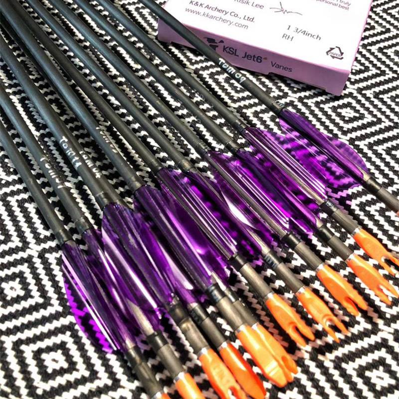 REPUBLIC OF KOREA IMPORTED KSL FEATHER JET6 1.75/2 " SPIRAL ARROW FEATHERS PROFESSIONAL BACKBOW LEE