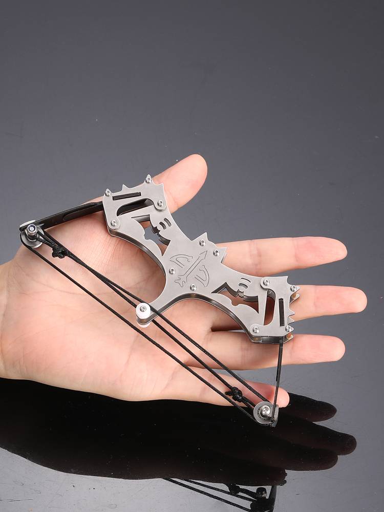 Stainless steel mini composite bow and arrow micro bow and arrow pulley bow arrow anti -curved bow and arrow weapon small shooting archery