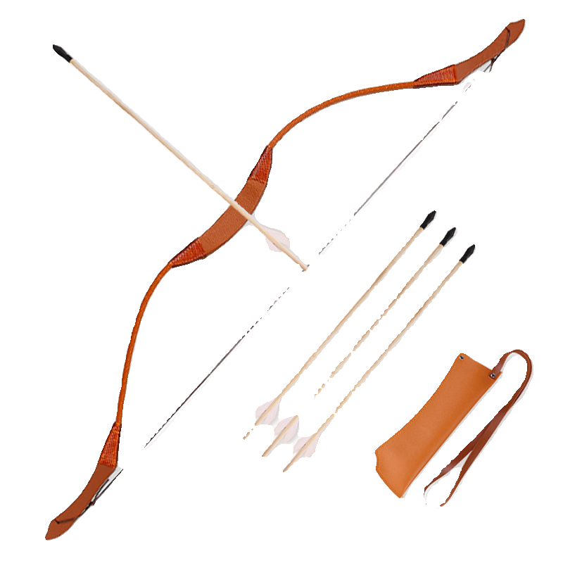 Ancient wind leather bow and arrow children's toys shooting wooden traditional ancient style photography cos costume bow and arrow props model