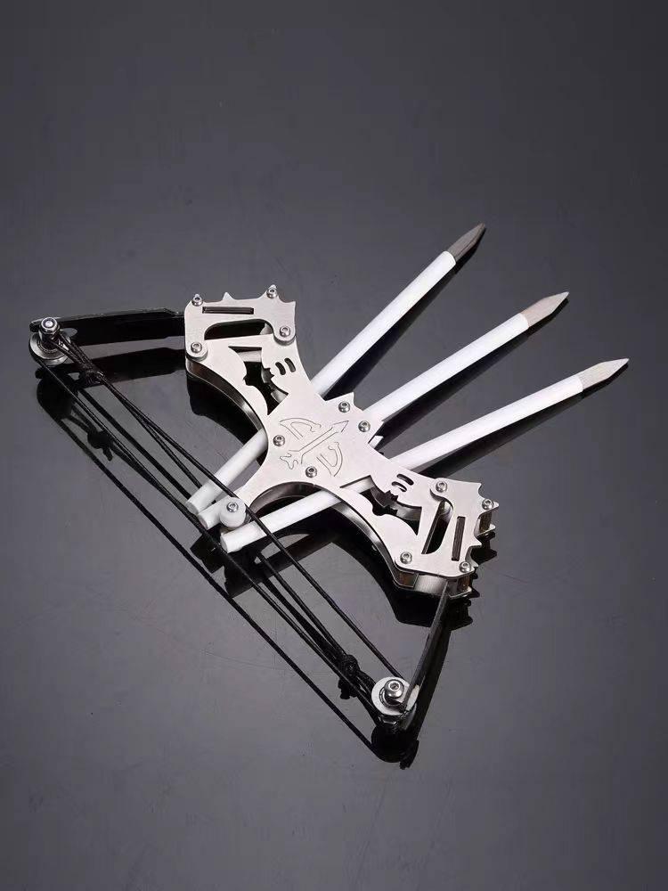 Stainless steel mini bow, micro bow and arrow, composite bow, arrow pulley, bow arrow, anticonic bow and arrow weapon small bow shooting