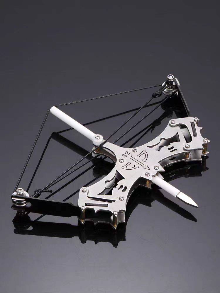 Stainless steel mini bow, micro bow and arrow, composite bow, arrow pulley, bow arrow, anticonic bow and arrow weapon small bow shooting