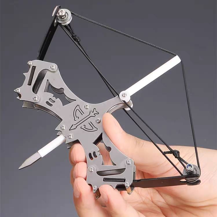 Stainless steel mini bow, micro bow and arrow, composite bow, arrow pulley, bow arrow, anticonic bow and arrow weapon small bow shooting
