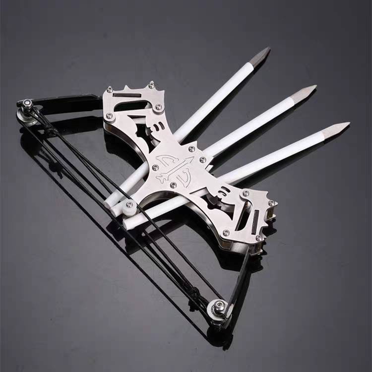 Stainless steel mini bow, micro bow and arrow, composite bow, arrow pulley, bow arrow, anticonic bow and arrow weapon small bow shooting