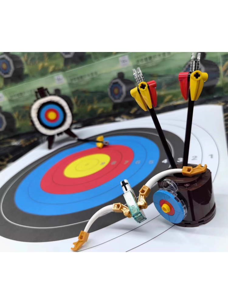 Archery Arrow target buildstone tide play assembly model Exquisite ornaments, pendant, archery net red surroundings