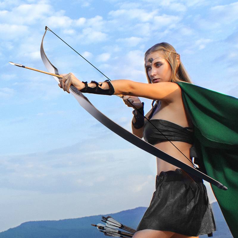 One -in -one beautiful hunting long bow triangle short bow American American hunting outdoor traditional bow and arrow shooting archery equipment set