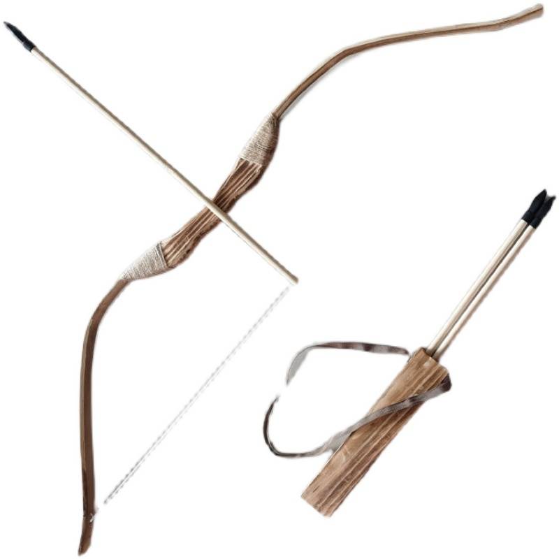 Ancient wind bow and arrow toy children's shooting wooden bow and arrow boys traditional ancient wind photography costume bow and arrow props model