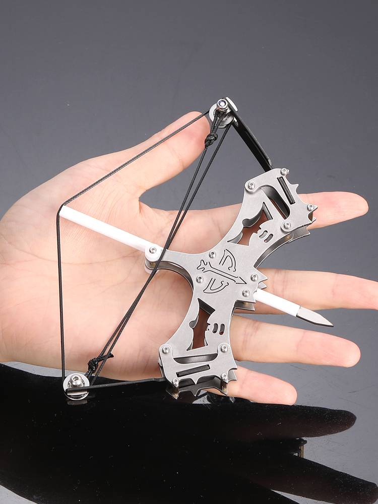 Stainless steel mini bow, micro bow and arrow, composite bow, arrow pulley, bow arrow, anticonic bow and arrow weapon small bow shooting