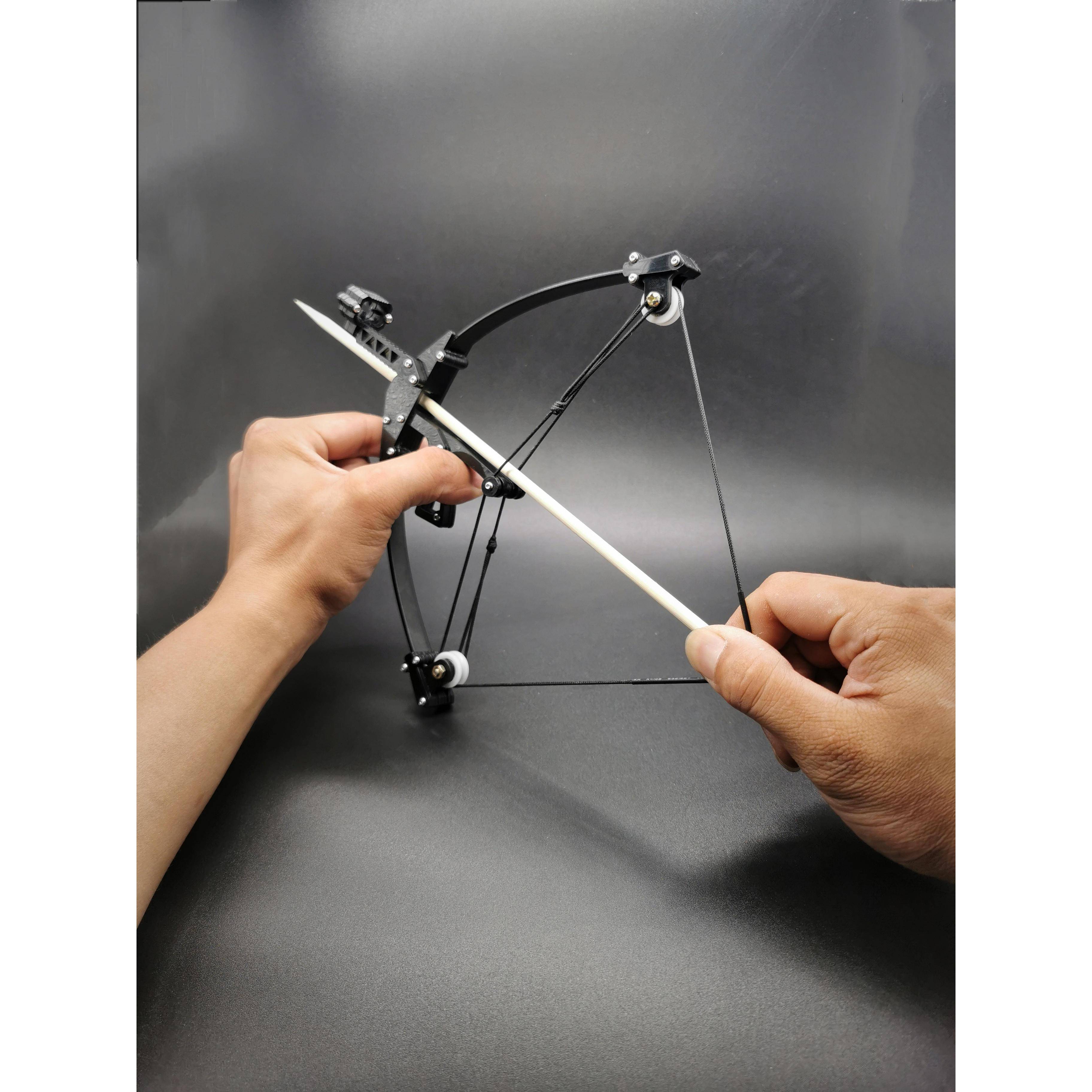 A mini-triangular composite bow, a micro-bow, self-repressive toy-fired arrow-shooter