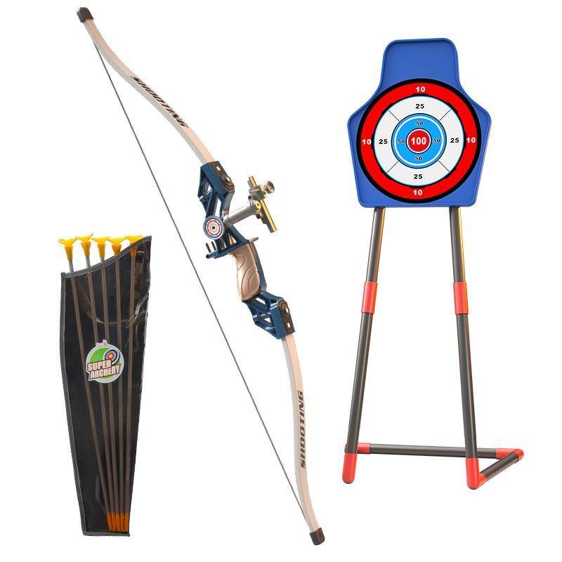 Children's large simulation bow and arrow set Children's toy boy anti -curved bow gift shooting 3 to 6 years old smart arrow