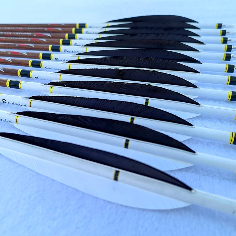 6.2mm Three -Zhenyu wooden pattern pure carbon arrow beauty hunting traditional bow shooting shooting than W racing exercise special arrows