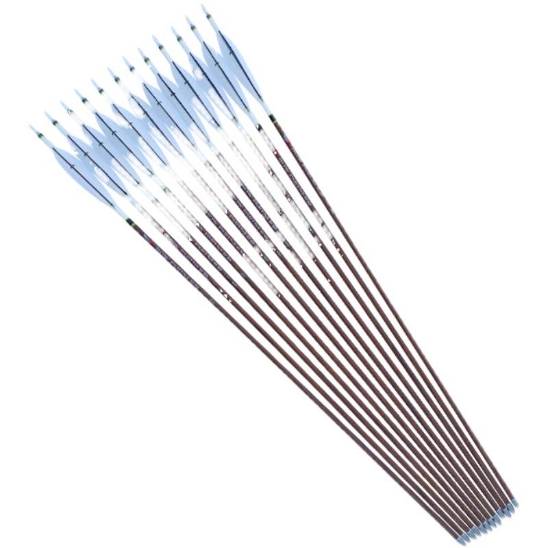 6.2mm Three -Zhenyu wooden pattern pure carbon arrow beauty hunting traditional bow shooting shooting than W racing exercise special arrows