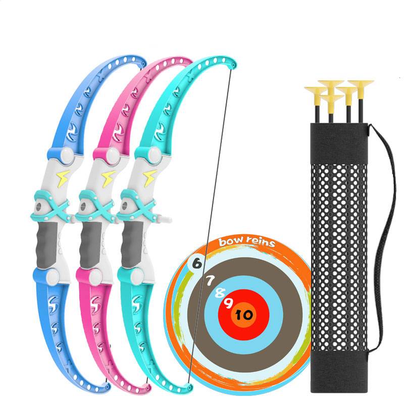 Children's bow and arrow toy fiber large flash bow arrow shooting set shooting archery suction cup target traditional outdoor boy