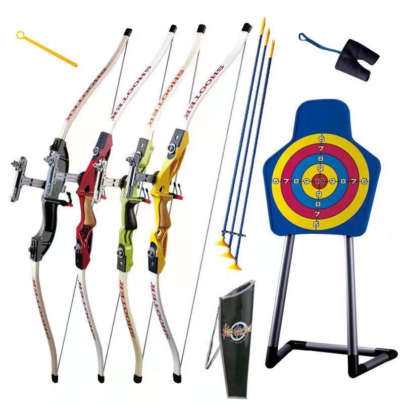 Bow and arrow adult children toy boys props young female suction cup shooting game set anti -curved bow shot