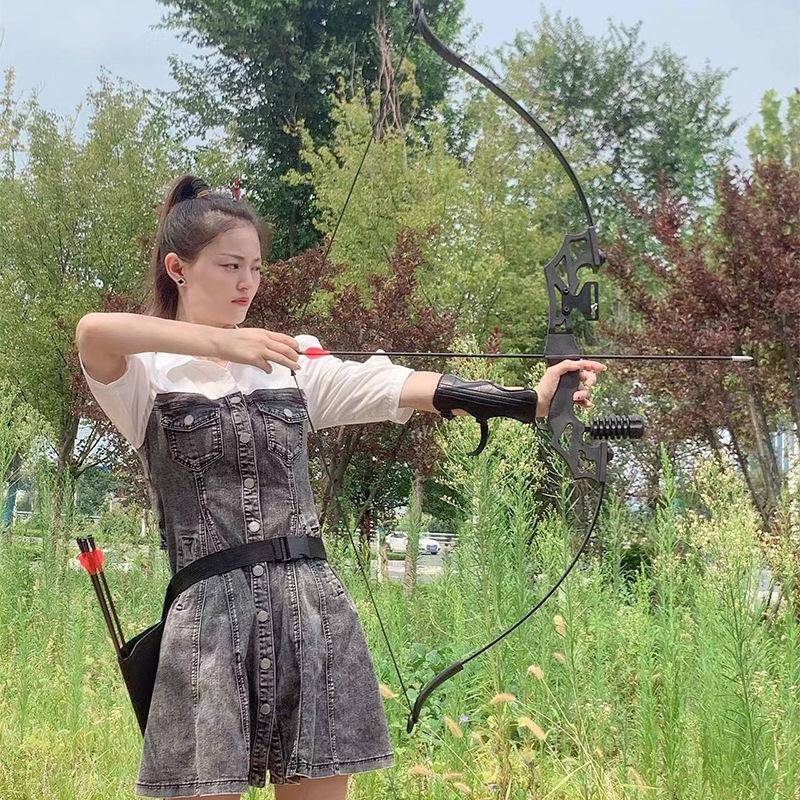 Bow arrow Outdoor anti -curved archery equipment offensive and defensive bow dual -arrow platform left and right hand to pass the user to shoot arrow arrows