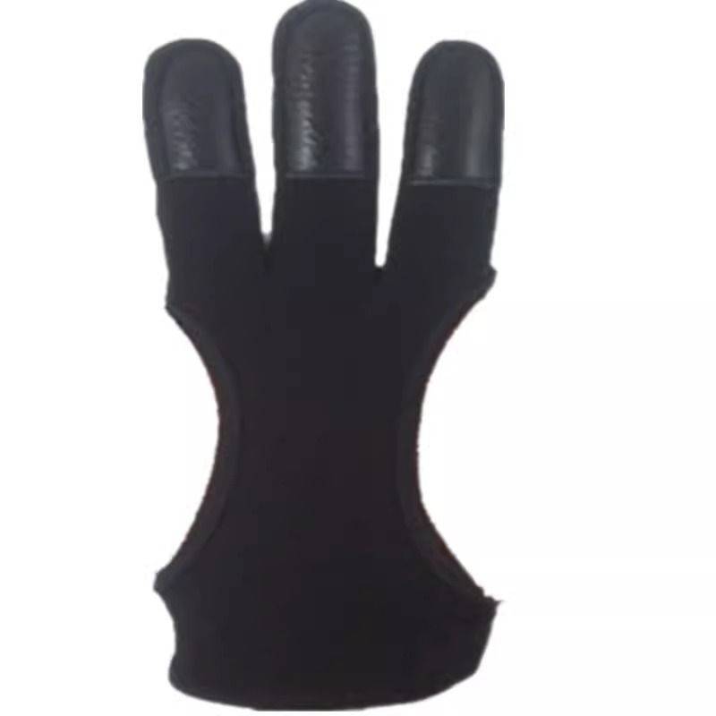 Children's black beautiful hunting bow cowhide shoot -arrow protective finger professional bow and arrow finger nursing finger shooting three -finger glove