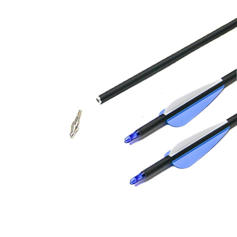 15 sets of bows and arrows 15 sets of glass fiber carbon mixed carbon carbon arrow real feathers compound anti -curved traditional straight bow arrow exercises